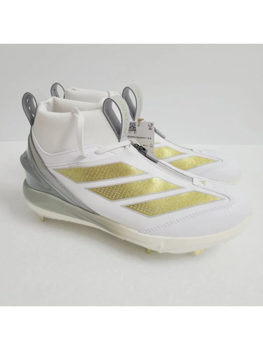 NEW Adidas Adizero Impact+ 2.0 Baseball Cleats JH6716 Size 7 White #1